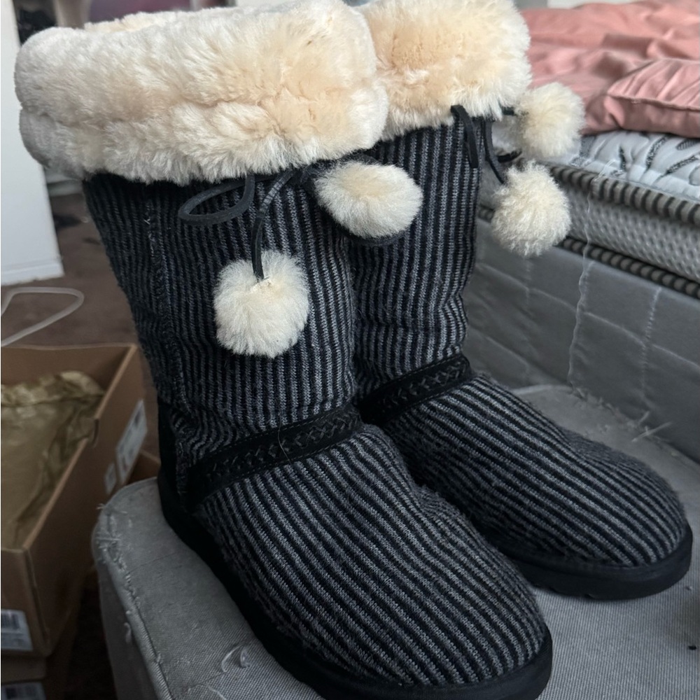 UGG Cream Wool Knit Boots